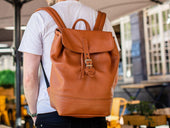 Backpack Charlotte Of Soft Pebble Leather - Tawny