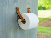 Leather and Wood Toilet Paper Holder - Natural Toilet Paper Holders - olpr.