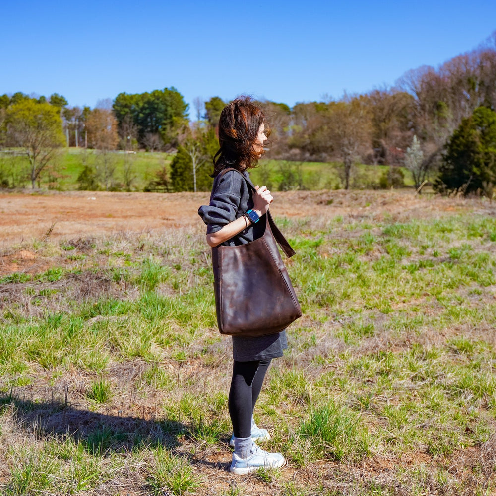 
                      
                        Leather Bell Tote Bag - Brown Nut
                      
                    