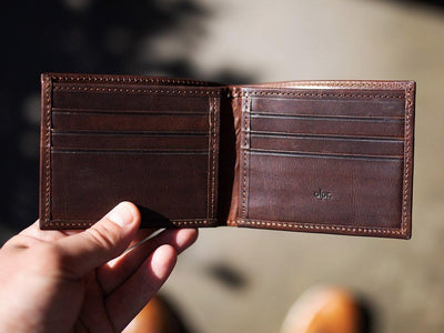 Handcrafted Chestnut Leather Bifold Wallet with Personalization 