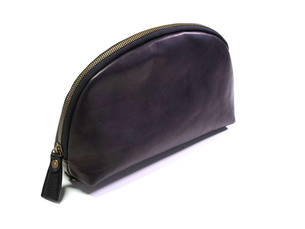 Milwaukee Leather Zipper Pouch - Black Toiletry Bag - olpr.