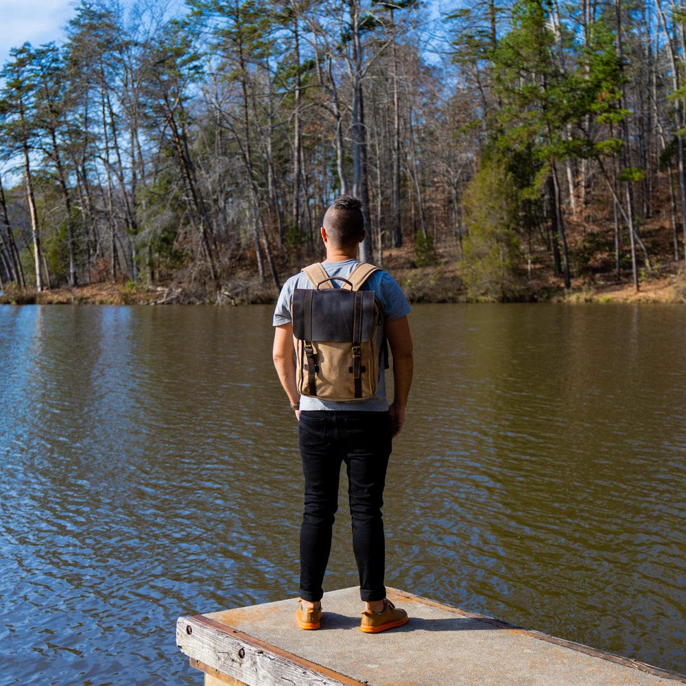 
                      
                        Men's Book Backpack Canvas and Leather - Camel
                      
                    