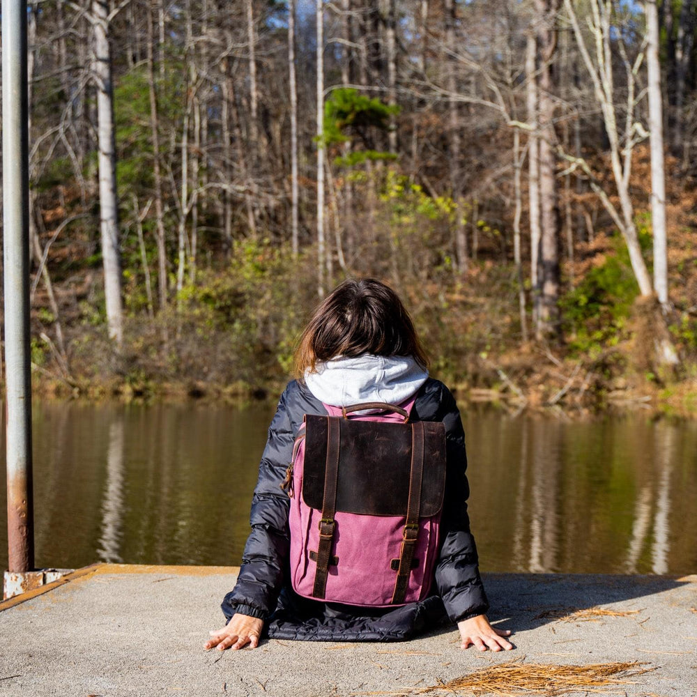 
                      
                        Book Backpack Canvas and Leather - Purple
                      
                    
