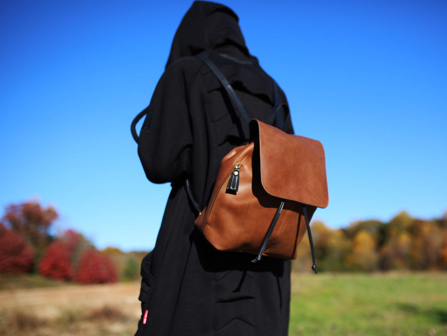 dark brown leather backpack purse simple Leather Vinka Backpack - Brown