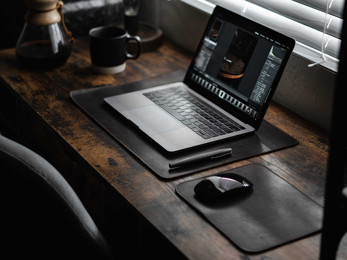 Milwaukee Leather Desk Pad - Blue