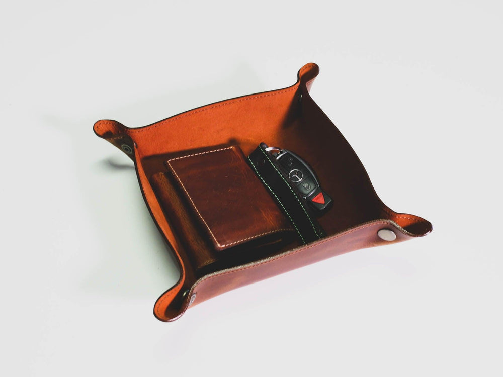 Milwaukee Leather Key Tray - Chestnut Tray - olpr.