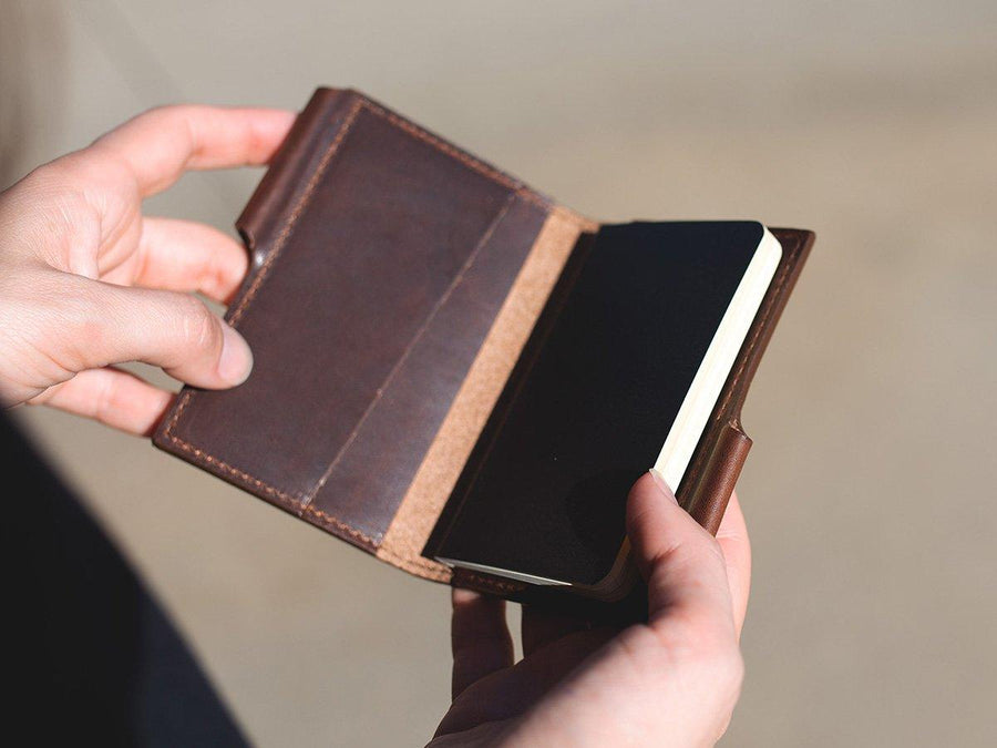 Brown Leather Wallet, Extra Slim, Antique Finish
