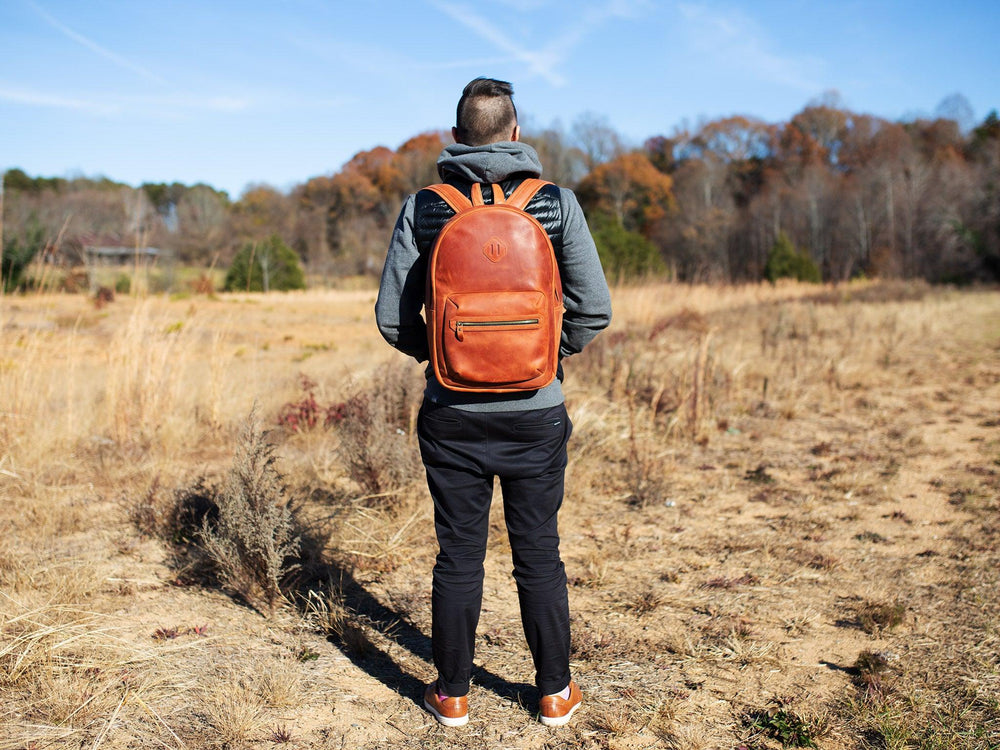 Crazy Horse Leather Backpack City - Chocolate