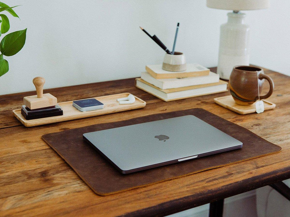 Leather Placemat Milwaukee - Dark Chocolate Desk Pad - olpr.