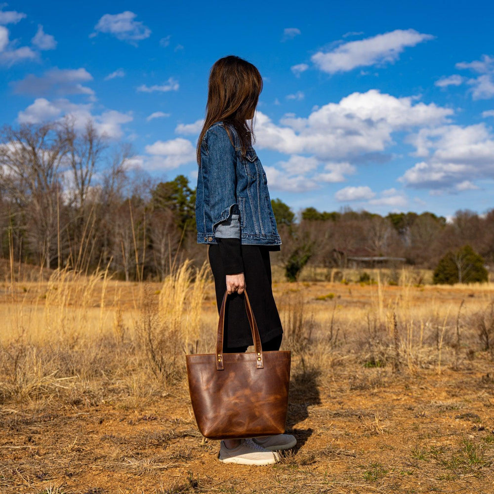 
                      
                        Milwaukee Leather Tote Bag - Chestnut Tote Bag - olpr.
                      
                    
