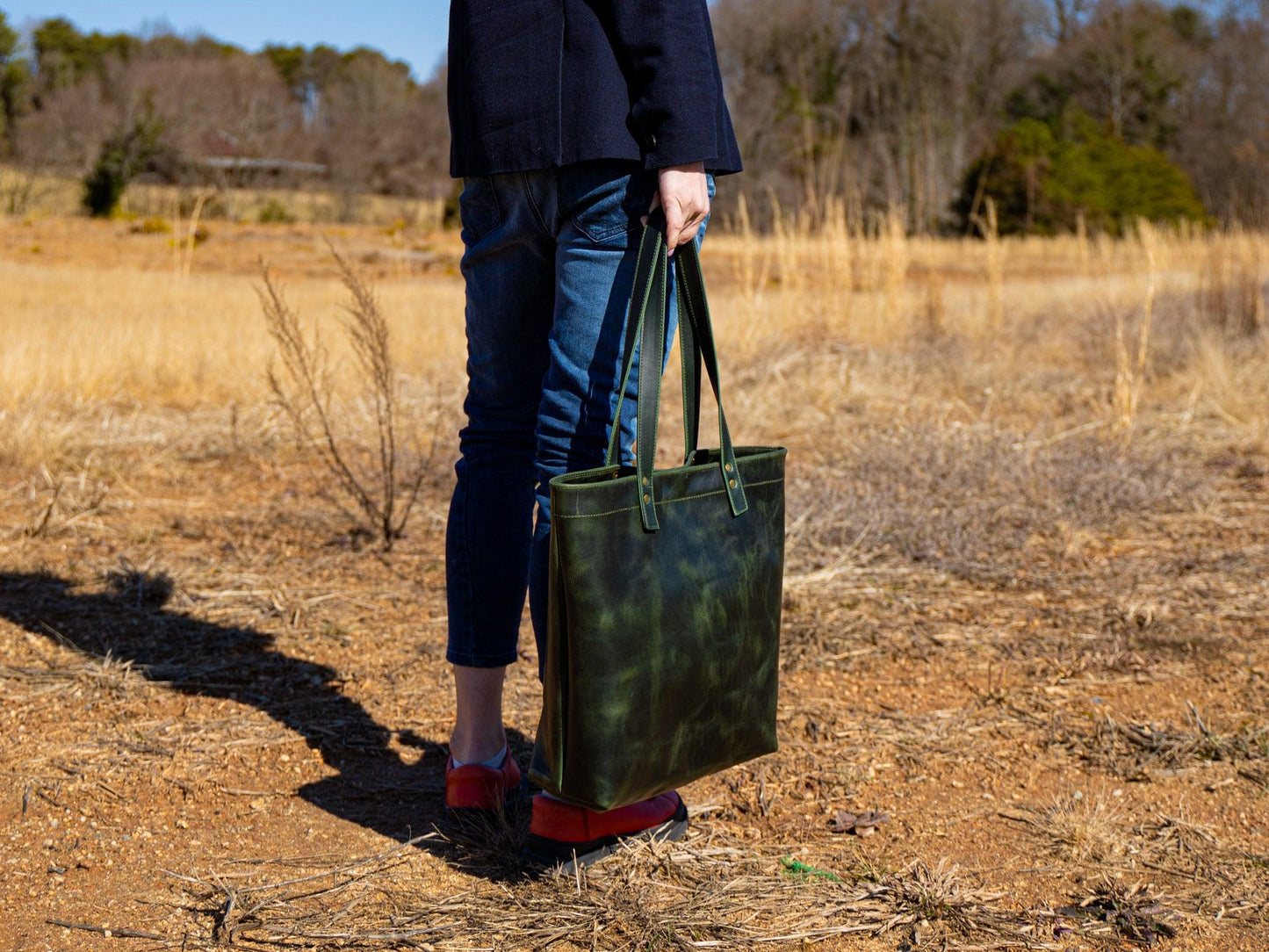 Milwaukee Leather Tote Bag - Green Tote Bag - olpr.