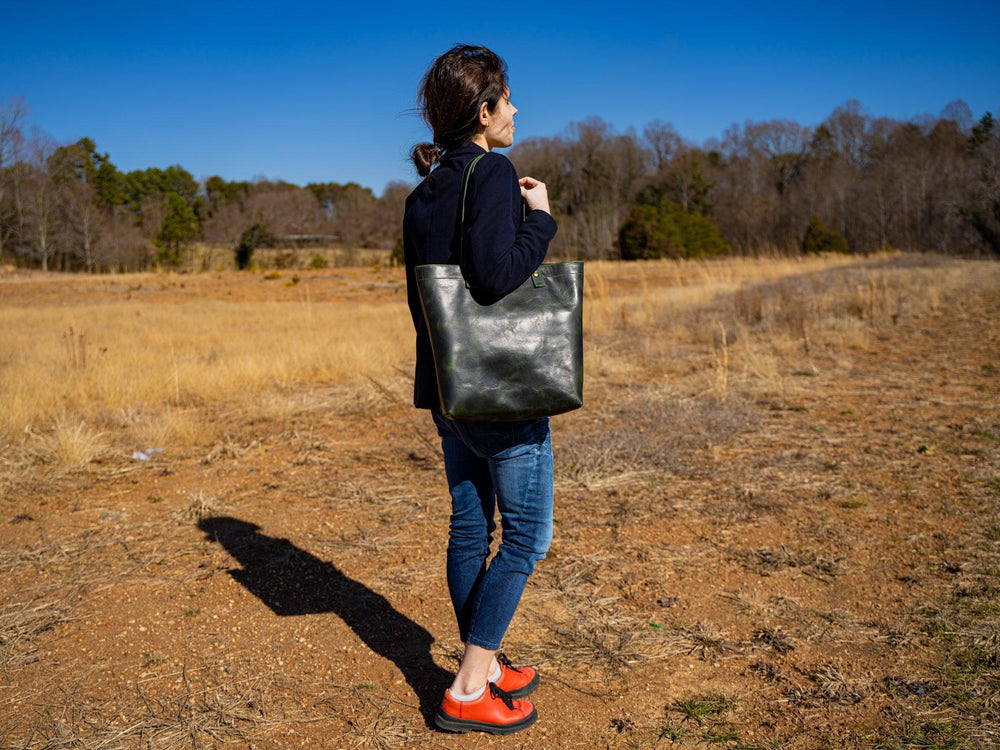 Milwaukee Leather Tote Bag - Green Tote Bag - olpr.