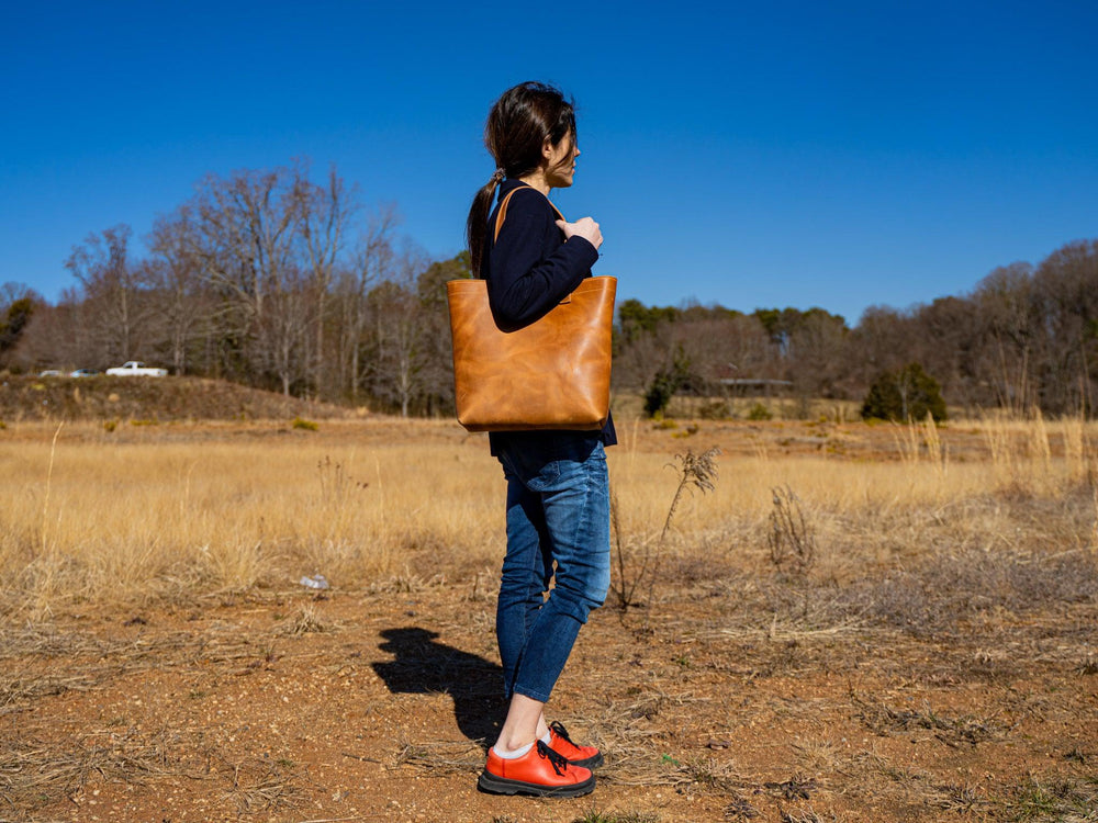 Milwaukee Leather Tote Bag - Natural Tote Bag - olpr.