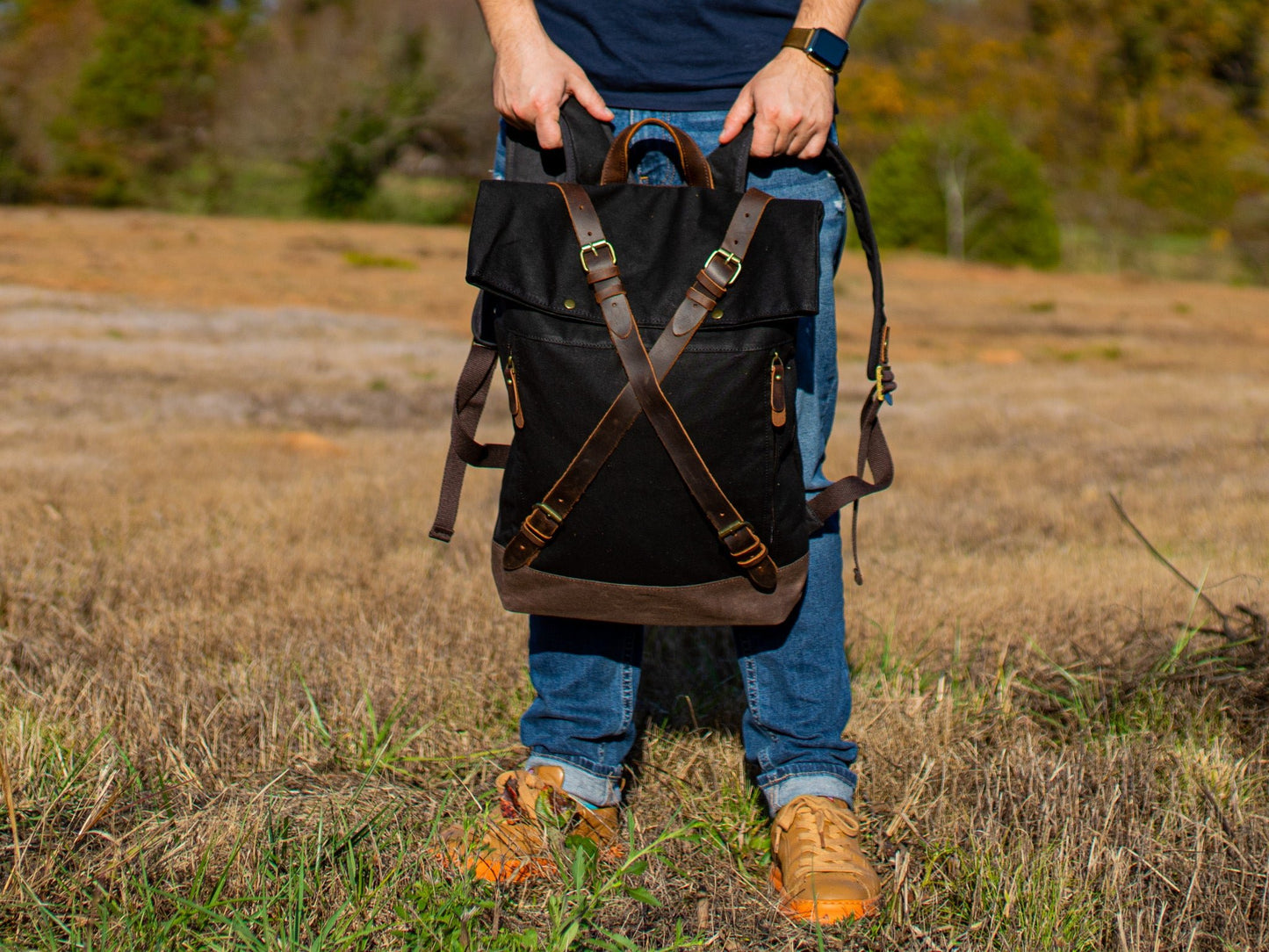canvas and leather backpacks ***Canvas Backpack with | Sugarboo & Co Waxed Canvas Leather Backpack Canvas Backpack for Men and