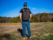 Canvas and Leather Cross Straps Backpack - Charcoal backpack - olpr.