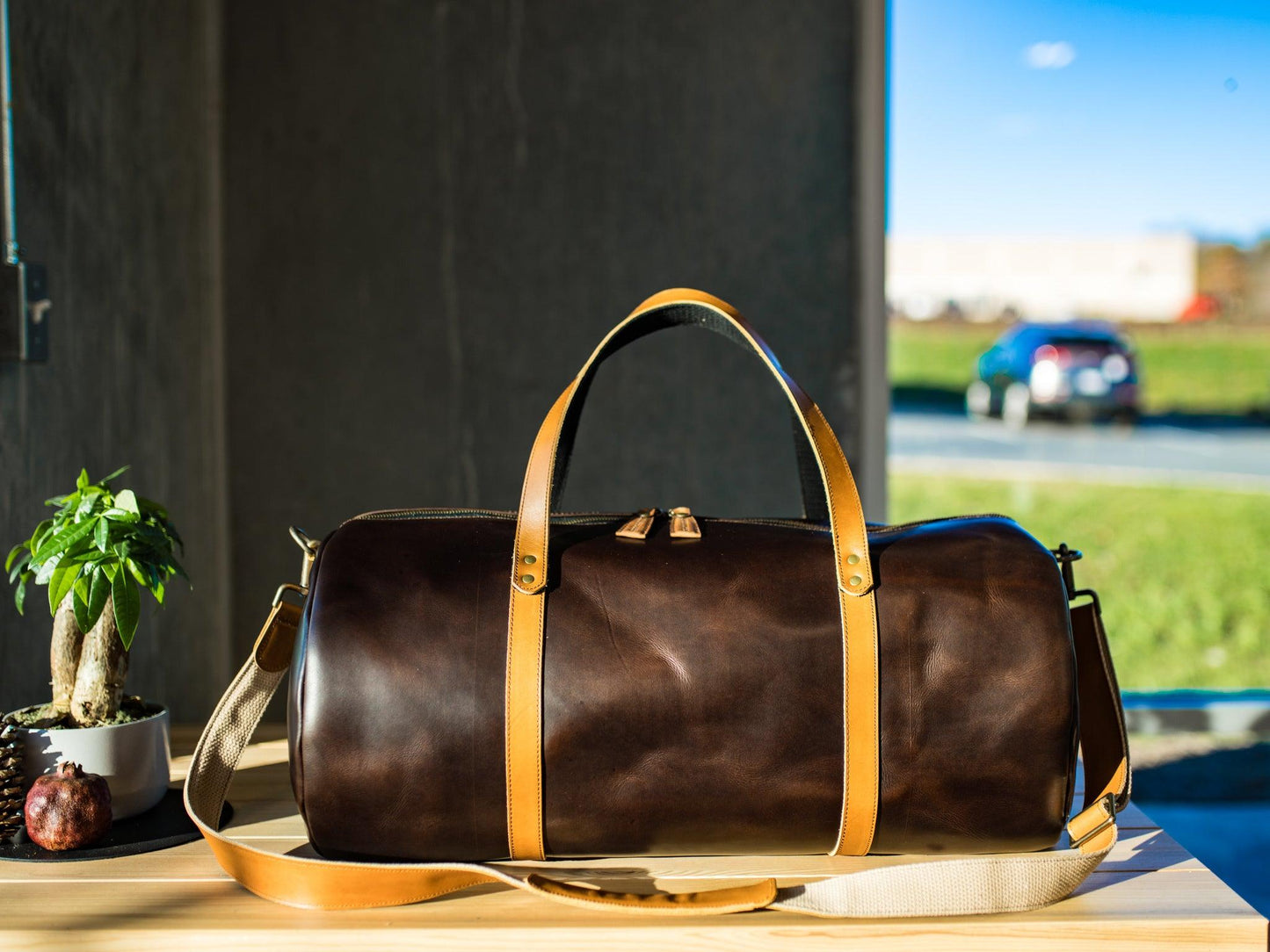 Milwaukee Brown Leather Travel Bag Weekend Bag - olpr.