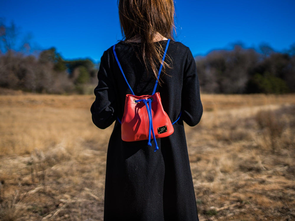 Italian Leather Owl Bag - Red  - olpr.