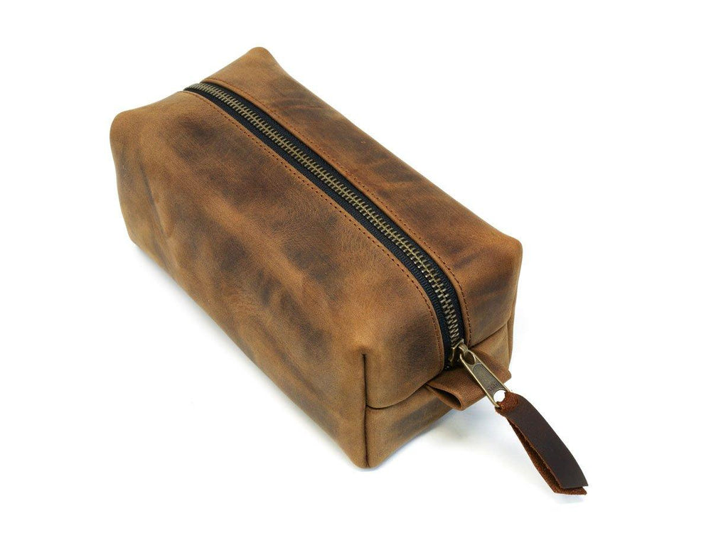 Milwaukee Leather Dopp Kit - Chocolate Toiletry Bag - olpr.