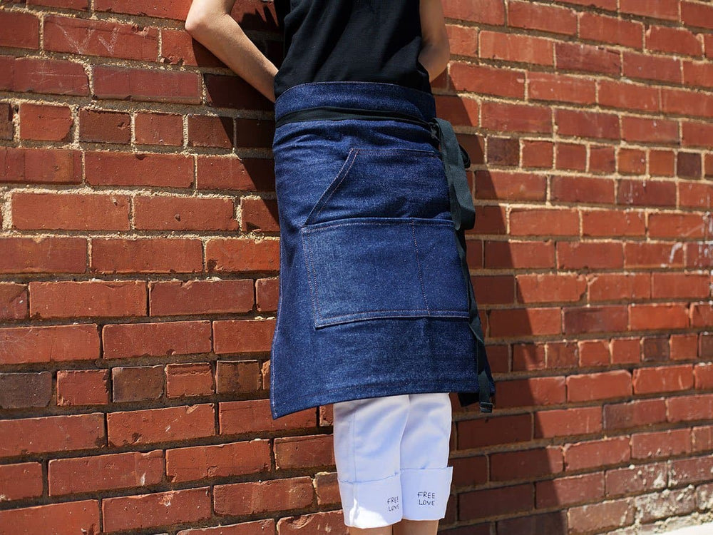 Waiters Waist Apron of Denim - Blue Apron - olpr.