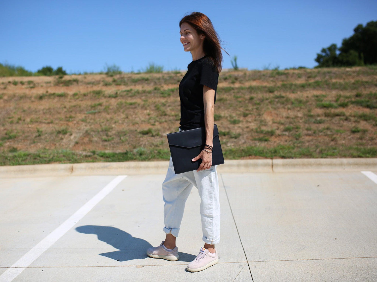 Leather Document Folder - Black Document Holder - olpr.