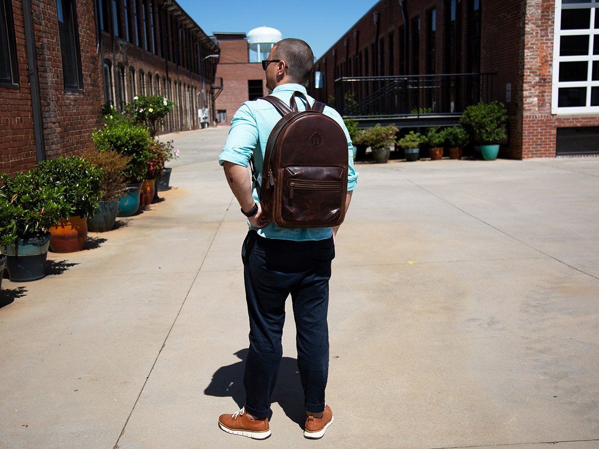 chestnut dublin leather backpack Milwaukee Leather Backpack City
