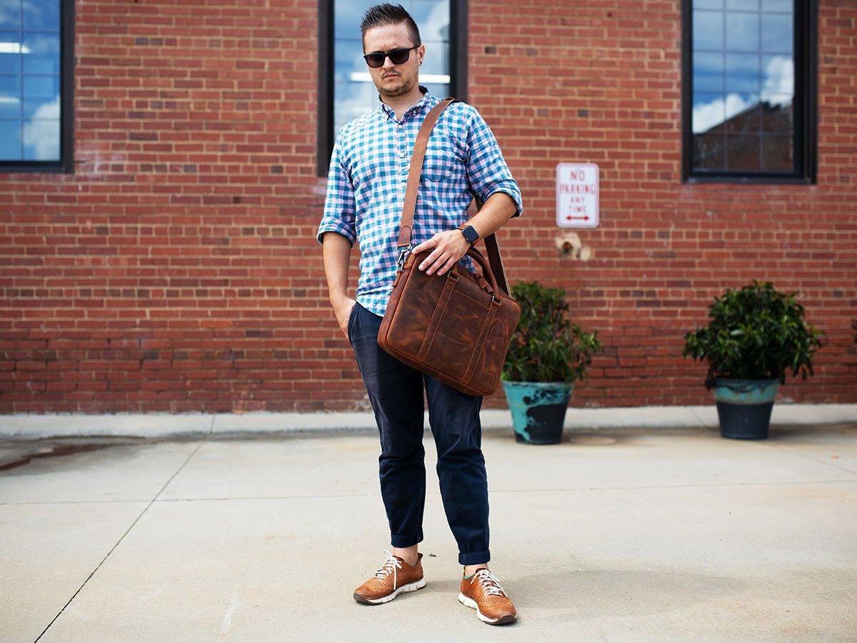 Laptop Bag For Men Milwaukee Leather - Tan Computer Bag - olpr.
