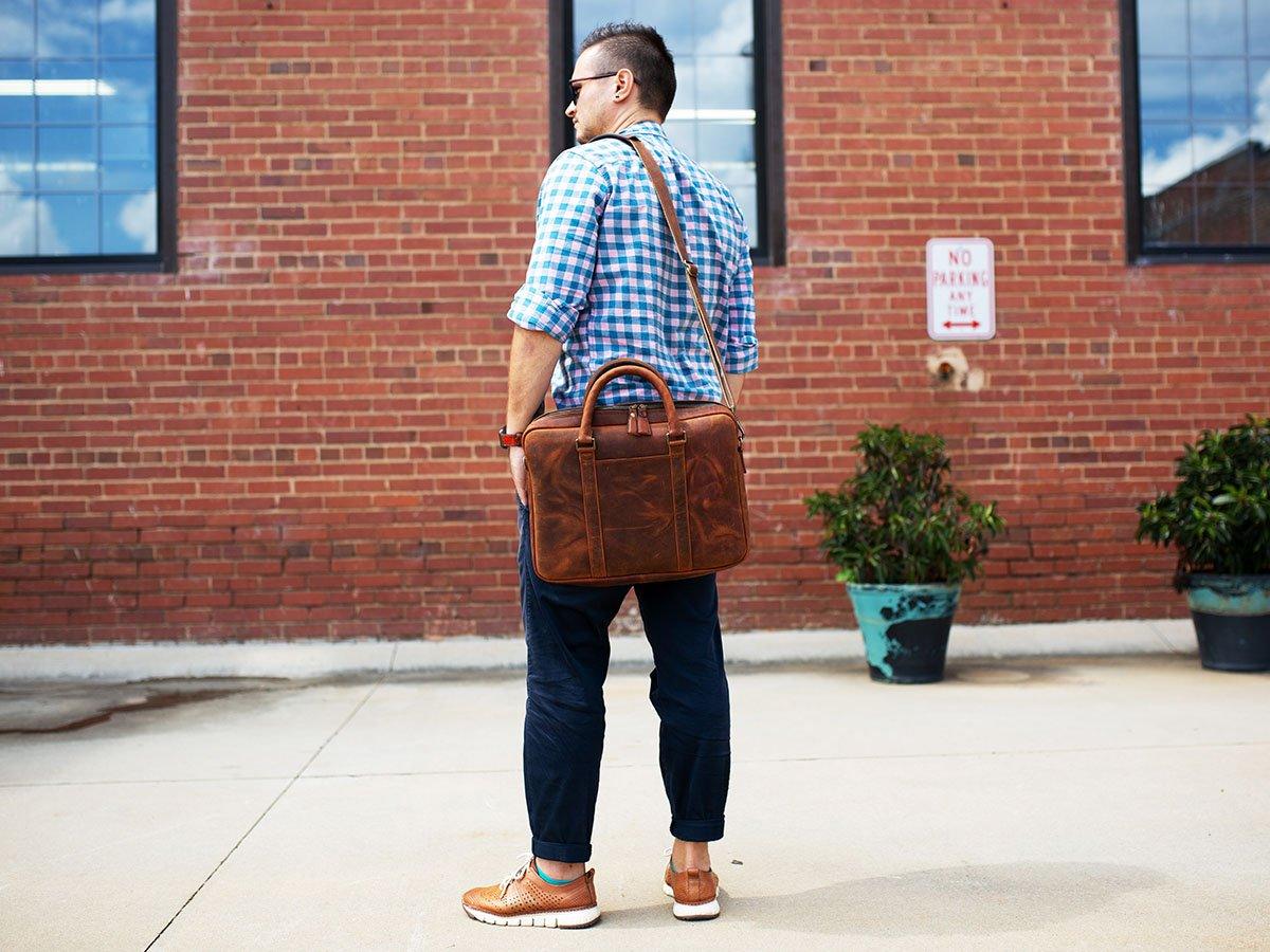 Laptop Bag For Men Milwaukee Leather - Tan Computer Bag - olpr.