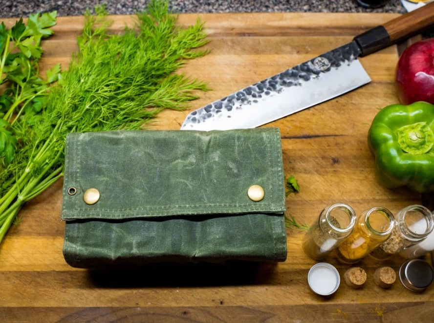 Waxed Canvas Spice Bag - Green