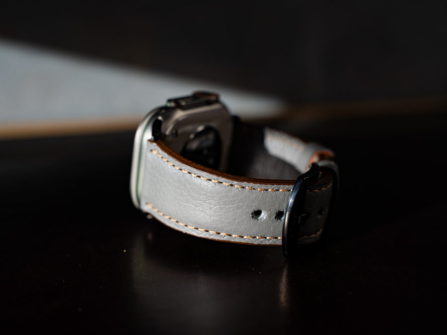 Italian Leather Apple Watch Band - Gray iWatch Strap - olpr.