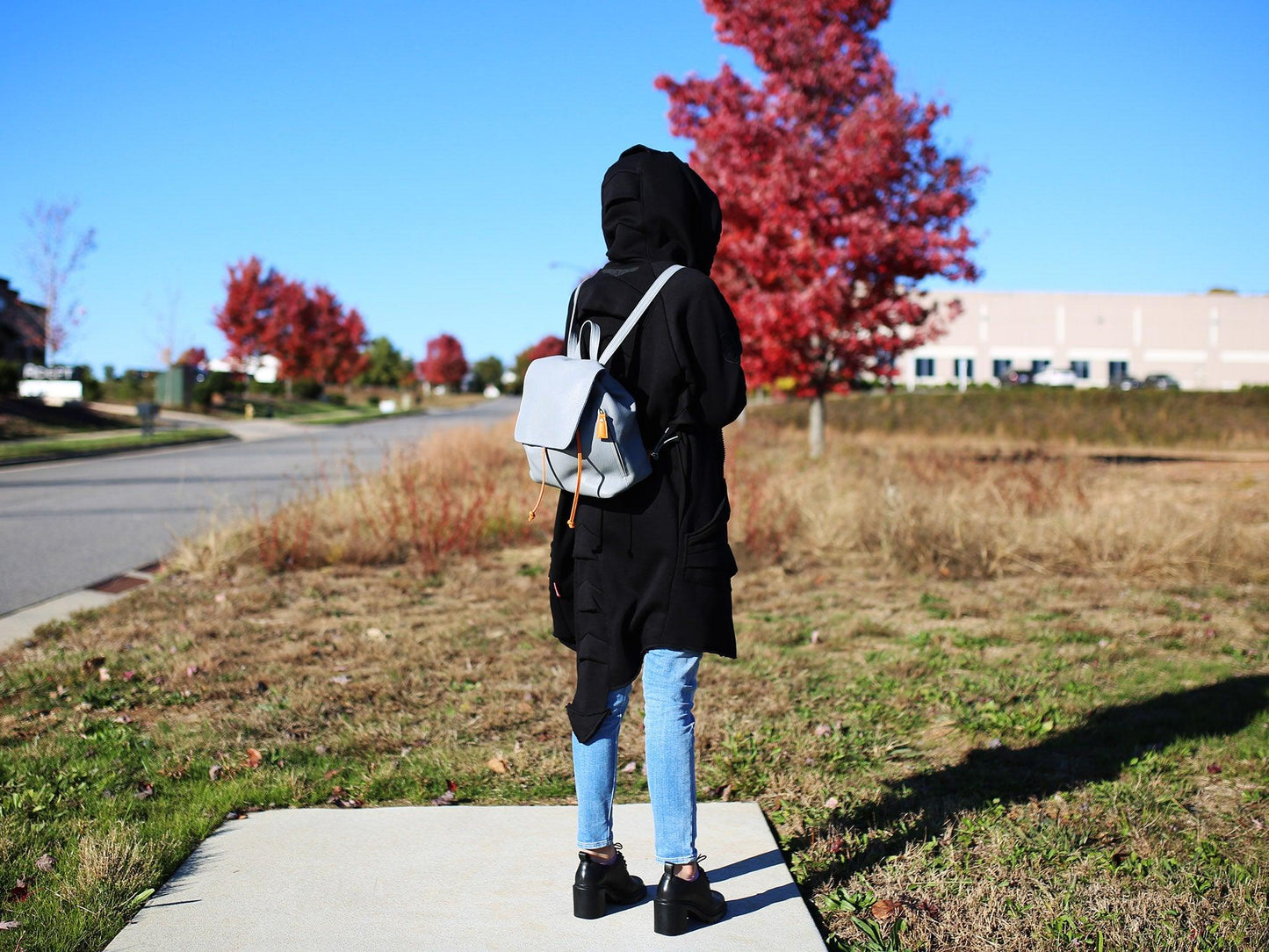 Leather Vinka Backpack - Grey Luggage & Bags - olpr.