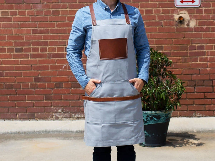 Personalized Apron For Her & Him - Grey Apron - olpr.