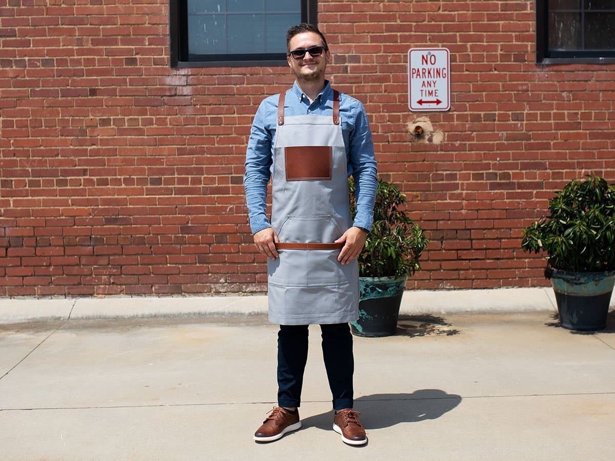 Personalized Apron For Her & Him - Grey Apron - olpr.