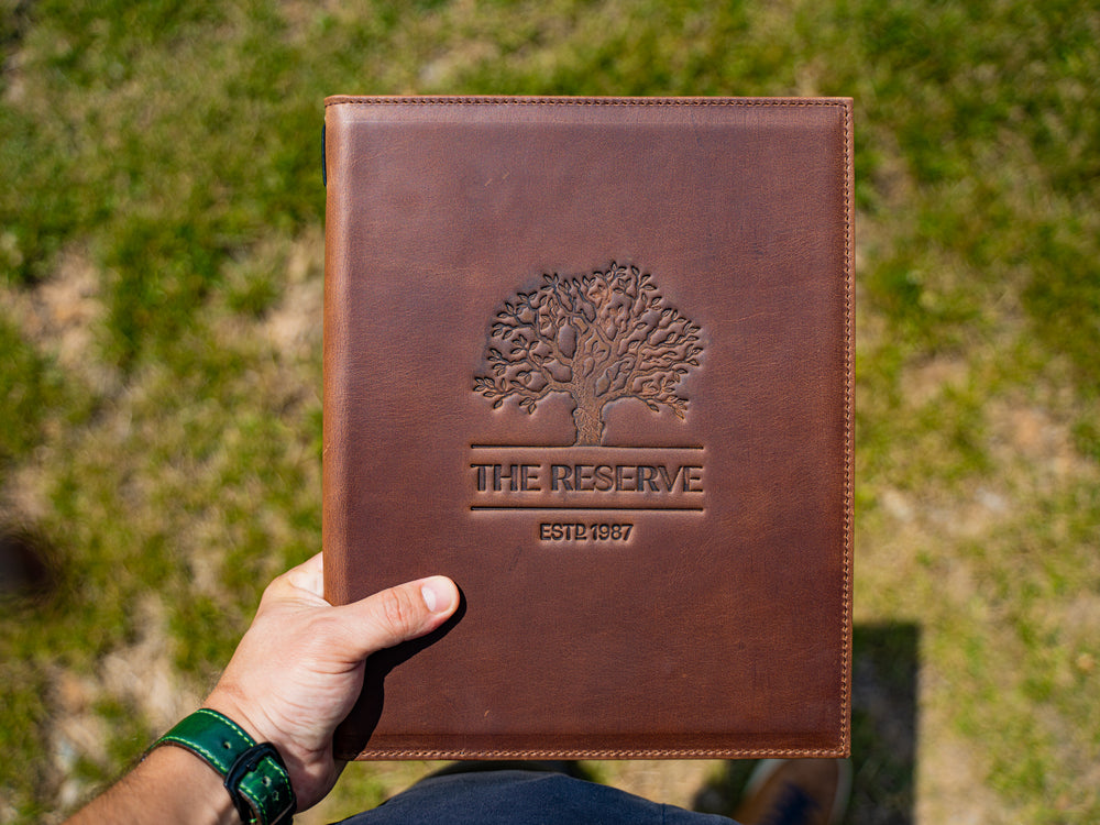 Milwaukee Hard Cover Menu - Chestnut Menu Holder - olpr.