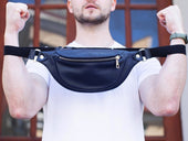 Soft Leather Belt Bag - Navy Waist Bag - olpr.
