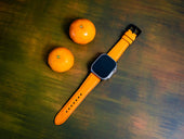 Italian Leather Apple Watch Band - Orange iWatch Strap - olpr.