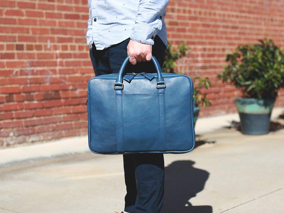Leather Computer Bag - Blue Computer Bag - olpr.