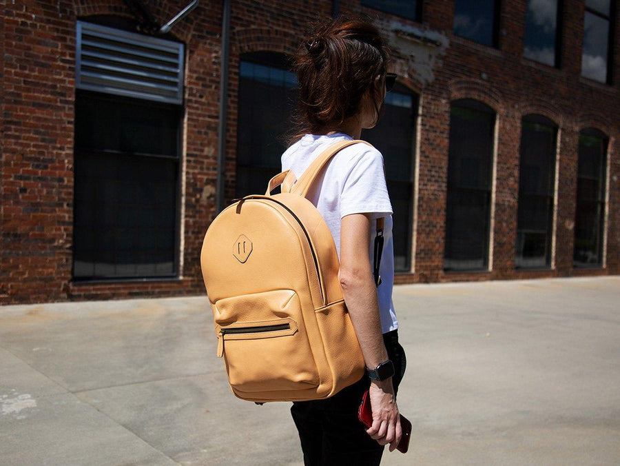 Cream leather backpack Clearance