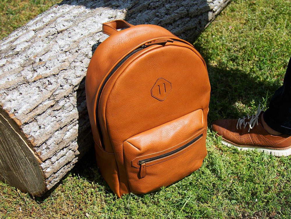 Italian Leather Backpack City - Brown