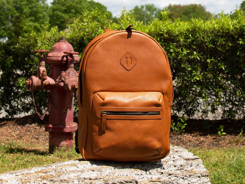 Italian Leather Backpack City - Brown