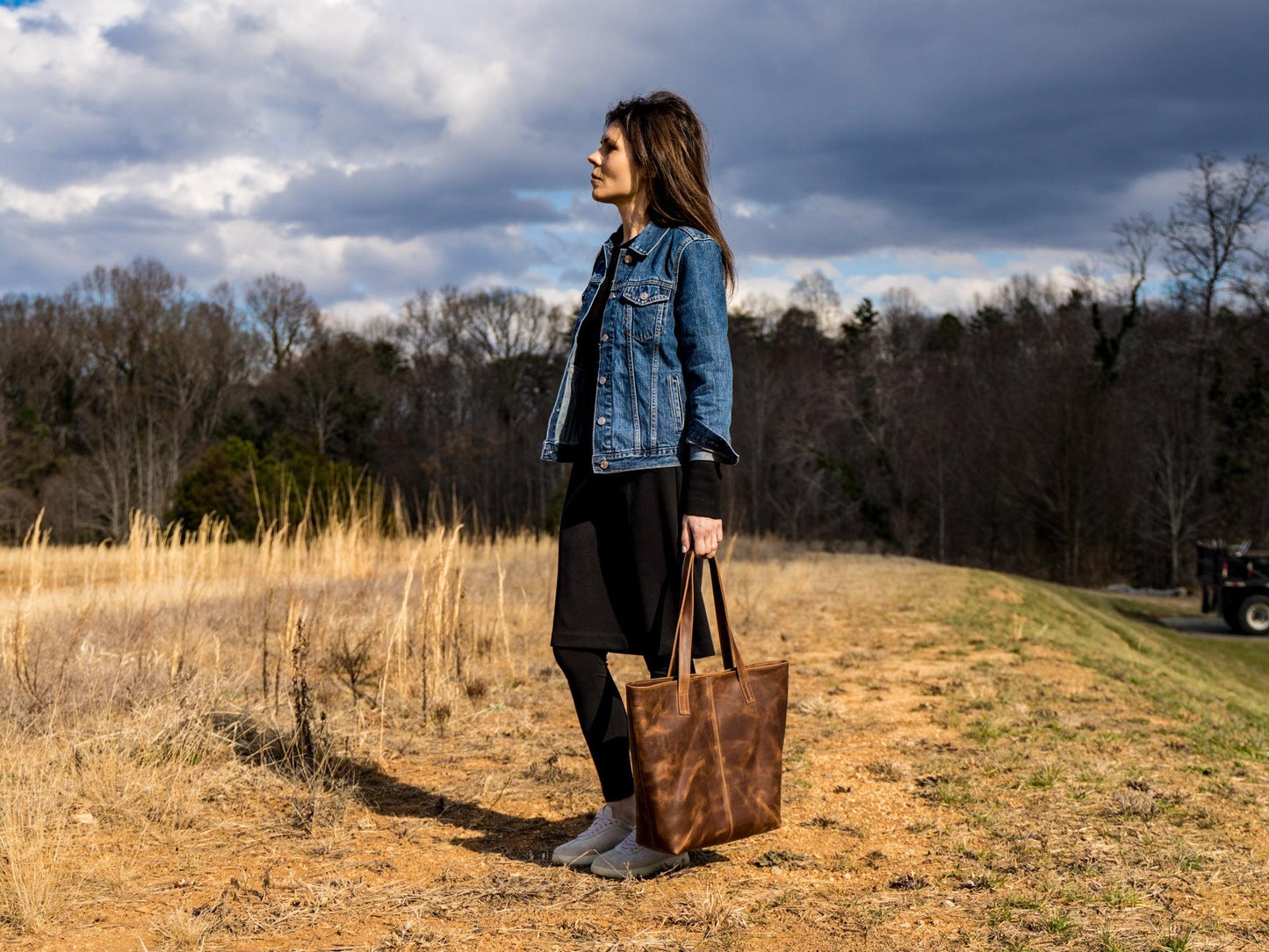 Leather Tote Bag Jess - Chestnut Tote Bag - olpr.