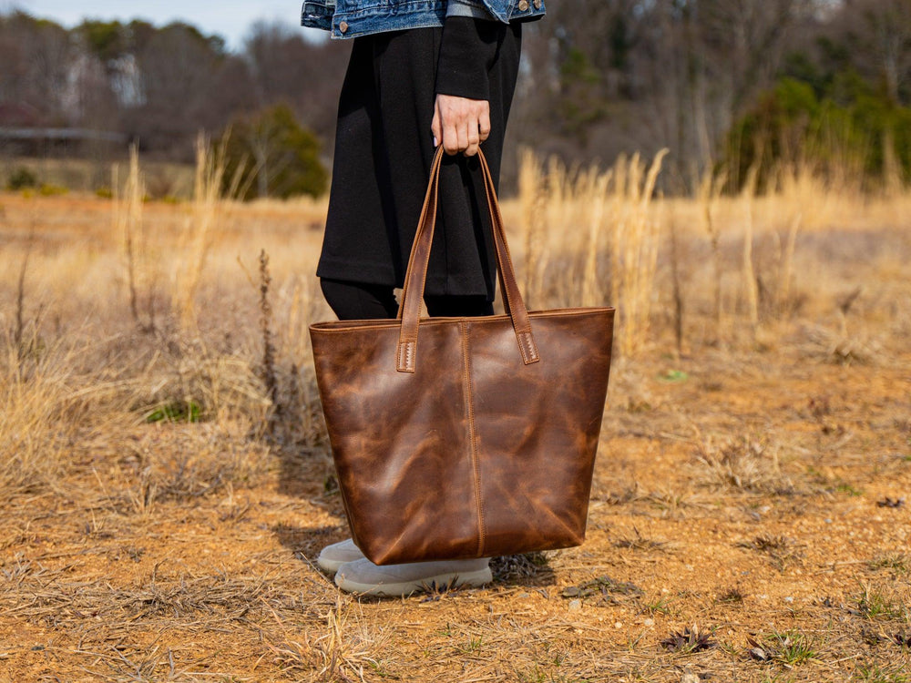 Leather Tote Bag Jess - Chestnut Tote Bag - olpr.