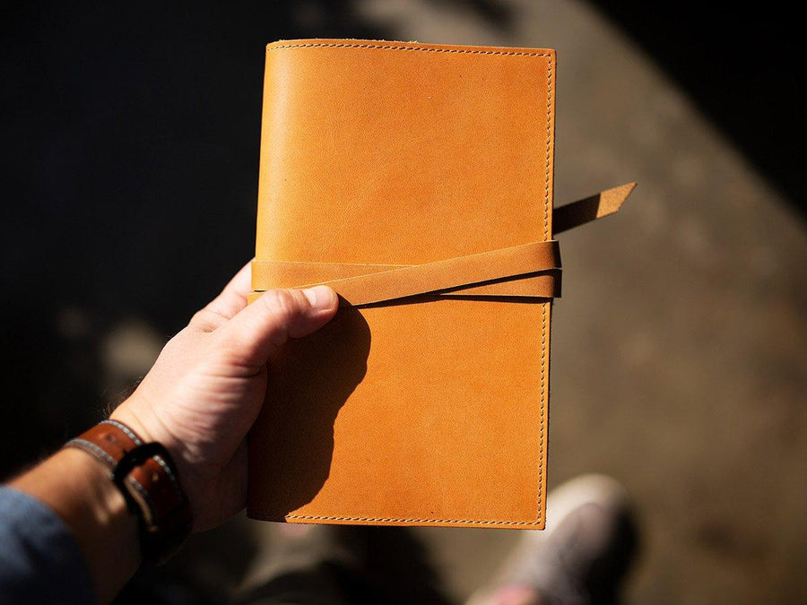Travel Notebook Cover With Strap Of Milwaukee Leather - Natural Journal - olpr.