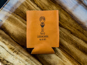 Wedding Leather Coozie Groomsman - Natural Coozie - olpr.