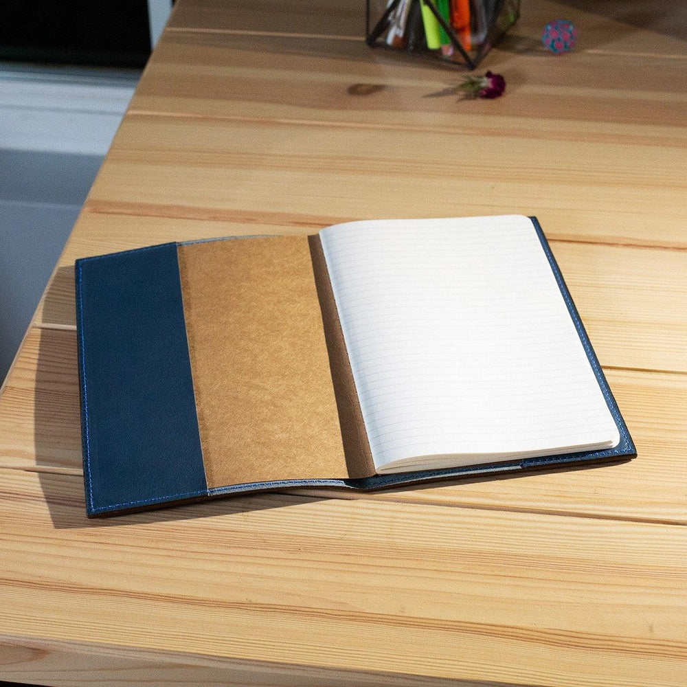 
                      
                        Large Italian Leather Refillable Notebook - Blue Notebook - olpr.
                      
                    