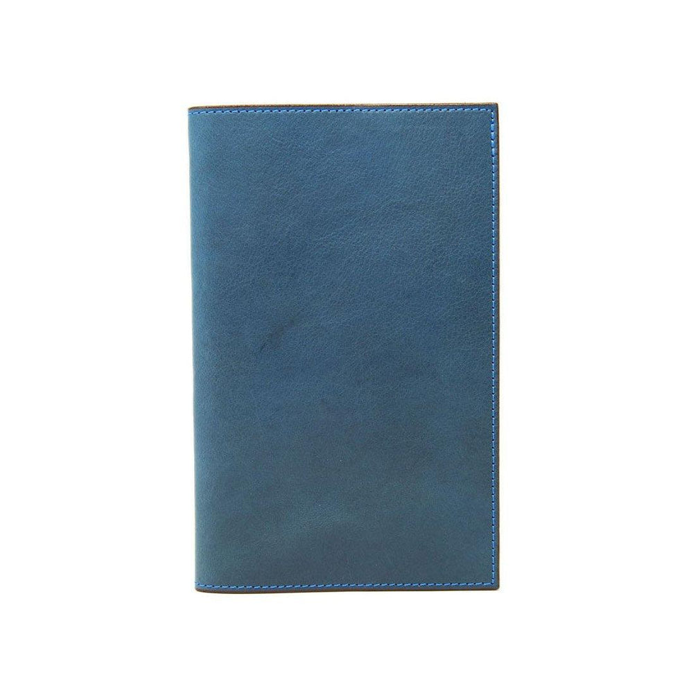 Large Italian Leather Refillable Notebook - Blue Notebook - olpr.