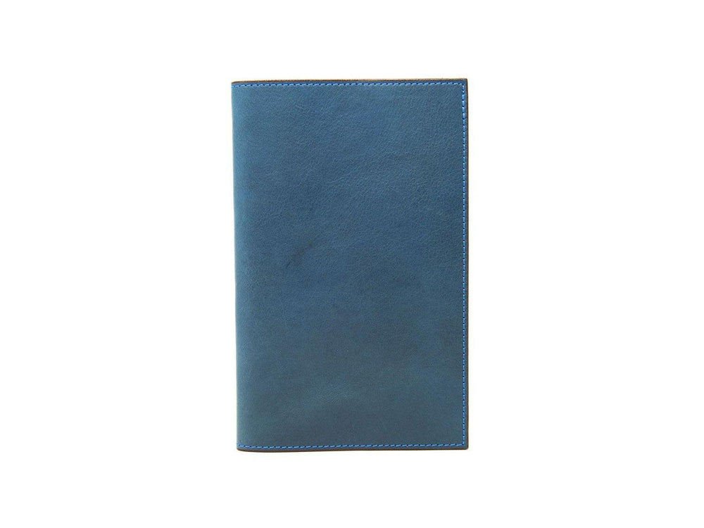 Large Italian Leather Refillable Notebook - Blue Notebook - olpr.