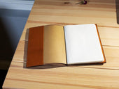 Large Italian Leather Refillable Notebook - Brown Notebook - olpr.