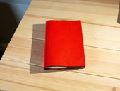 Large Italian Leather Refillable Notebook - Red Notebook - olpr.