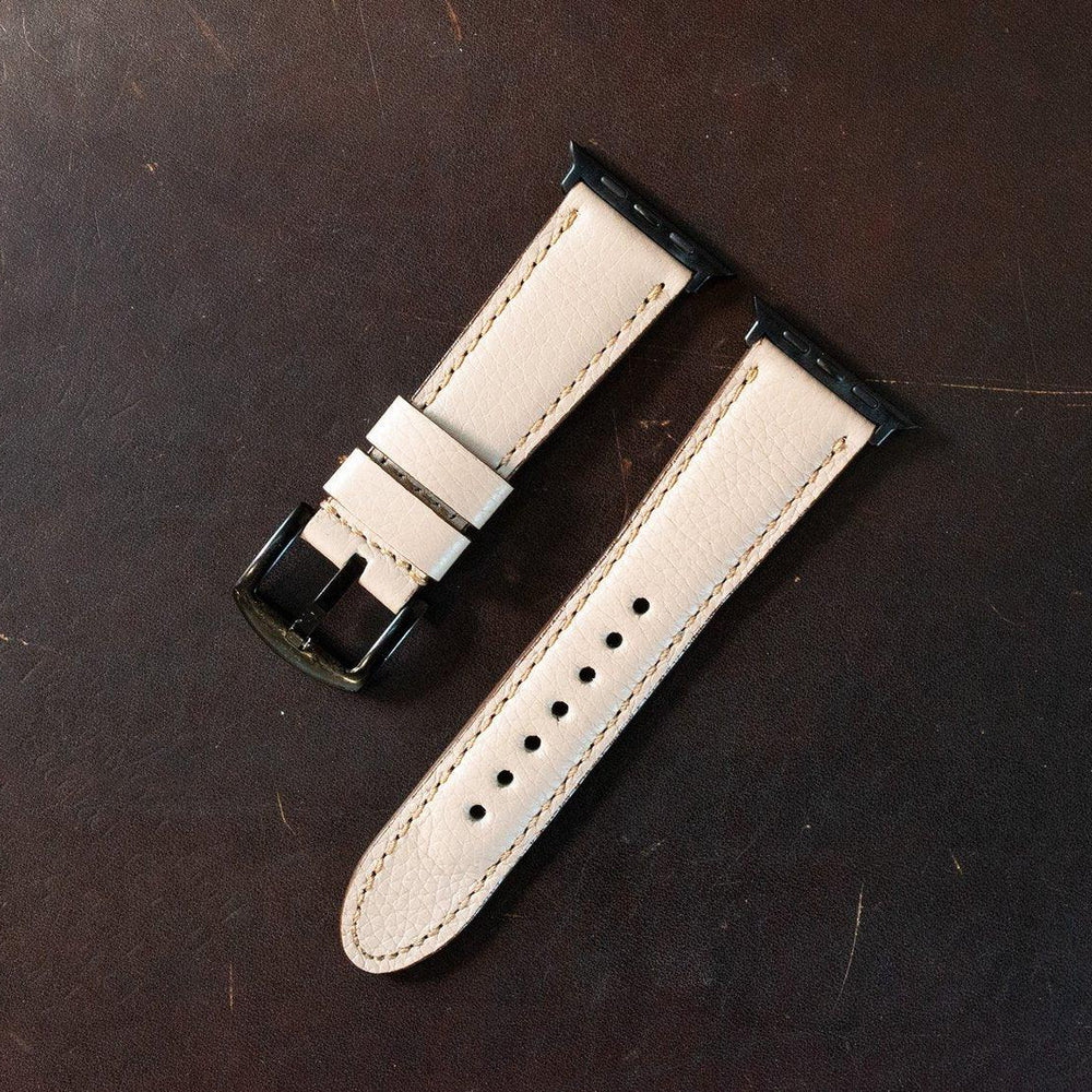 Italian Leather Apple Watch Band - Latte iWatch Strap - olpr.