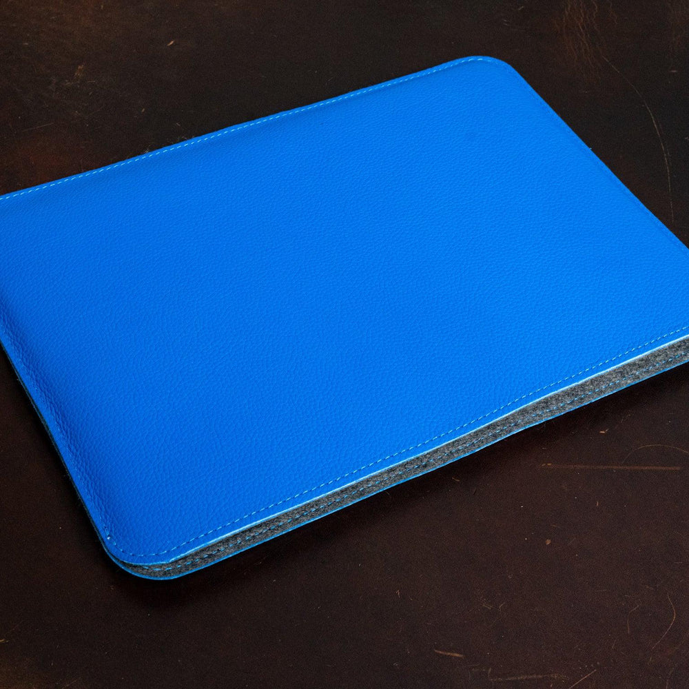 Leather Macbook Sleeve With Wool Lining - Blue Pro & Air Case - olpr.